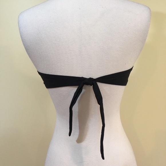 Black w Gold Strapless Bandeau Bikini - Picture 3 of 5